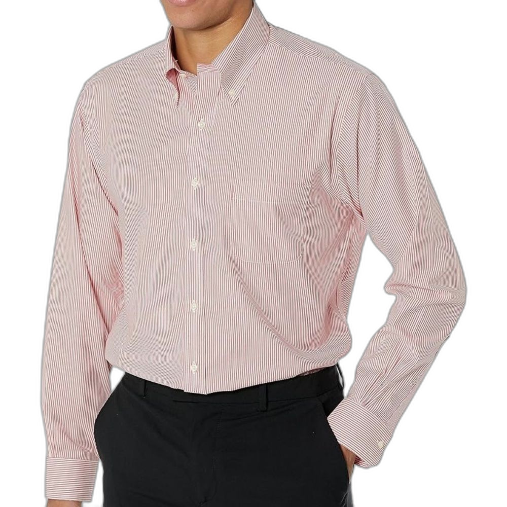 Brooks Brothers 346 Red White Stripe Cotton LS Button-Down Shirt Size 16 34-35